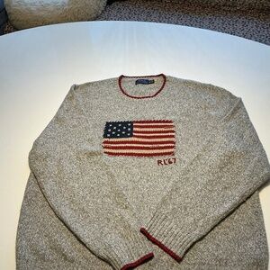 Ralph Lauren Iconic Flag Sweater - Authenticated - Marled grey - XXL Unisex